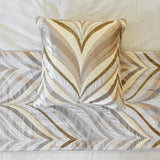Clarissa Serene - Jacquard Ivory Decorative Bed Runner and Cushion Cover