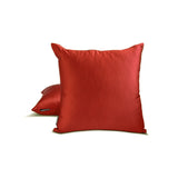 Rust Slub Satin - Rust Satin Throw Cushion Cover