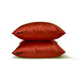 Rust Slub Satin - Rust Satin Throw Cushion Cover