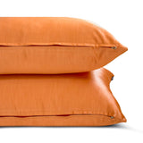 Orange Slub Satin - Orange Satin Throw Cushion Cover
