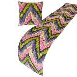 Artful Chevron - Velvet Pink & Purple Decorative Bed Runner and Cushion Cover