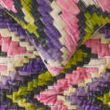 Artful Chevron - Velvet Pink & Purple Decorative Bed Runner and Cushion Cover
