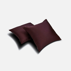 Wine & Purple Satin Throw Pillow Cover - Wine Slub Satin