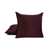 Wine Slub Satin - Wine & Purple Satin Throw Cushion Cover