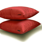 Rust Slub Satin - Rust Satin Lumbar Pillow Cover
