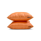 Orange Slub Satin - Orange Satin Lumbar Pillow Cover