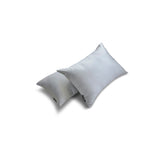 Light Gray Slub Satin - Light Gray Satin Lumbar Pillow Cover
