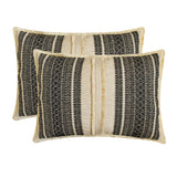Casbah Charm - Black Jacquard Lumbar Cushion Cover