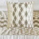 Priscilla Dazzle - Jacquard Ivory Decorative Bed Runner and Cushion Cover