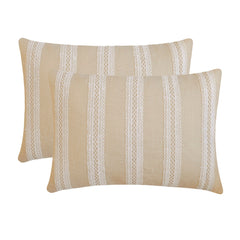 Lace Serenade - Beige Linen Lumbar Cushion Cover