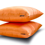 Orange Slub Satin - Orange Satin Lumbar Pillow Cover