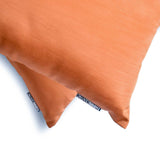 Orange Slub Satin - Orange Satin Lumbar Pillow Cover