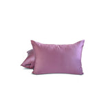 Light Purple Slub Satin - Purple Satin Lumbar Pillow Cover