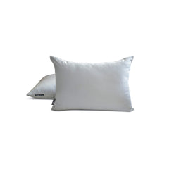 Light Gray Slub Satin - Light Gray Satin Lumbar Pillow Cover