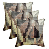 Pinnacle Palette - Beige & Gray Velvet Throw Cushion Cover