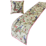 Pavo Paradiso - Cotton Pink & Purple Decorative Bed Runner and Cushion Cover