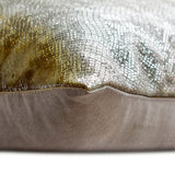 Serpentine Metallica - Silver & Gray Faux Leather Throw Cushion Cover