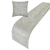 Ethereal Silver - Jacquard Silver Decorative Bed Runner and Cushion Cover