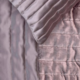 Plum Radiance - Satin & Velvet Purple Decorative Bed Runner and Cushion Cover