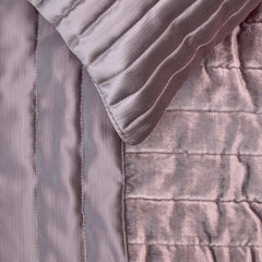 Plum Radiance - Satin & Velvet Purple Decorative Bed Runner and Cushion Cover