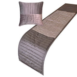 Plum Radiance - Satin & Velvet Purple Decorative Bed Runner and Cushion Cover
