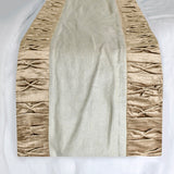Cascade Pleats - Velvet & Linen Brown Decorative Bed Runner and Cushion Cover