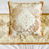 Emmeline - Velvet Beige Decorative Bed Runner and Cushion Cover