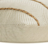 Chevron Strike - Beige Jute Lumbar Cushion Cover