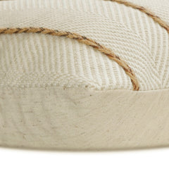 Chevron Strike - Beige Jute Lumbar Cushion Cover