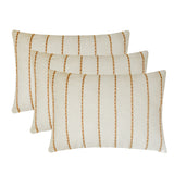 Chevron Strike - Beige Jute Lumbar Cushion Cover