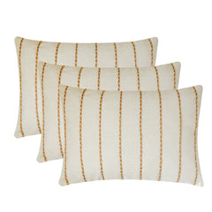 Chevron Strike - Beige Jute Lumbar Cushion Cover