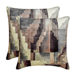 Pinnacle Palette - Beige & Gray Velvet Throw Cushion Cover