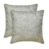 Metallic Mosaic - Silver & Gray Jacquard Throw Cushion Cover