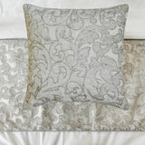 Ethereal Silver - Jacquard Silver Decorative Bed Runner and Cushion Cover