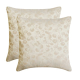 Pastel Petal Beige - Beige Jacquard Throw Cushion Cover