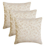 Pastel Petal Beige - Beige Jacquard Throw Cushion Cover