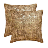 Brown Gilded Glamour - Brown & Gold Suede Throw Cushion Cover