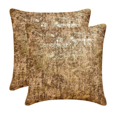 Brown Gilded Glamour - Brown & Gold Suede Throw Cushion Cover