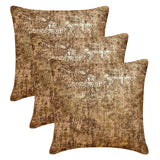 Brown Gilded Glamour - Brown & Gold Suede Throw Cushion Cover