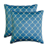 Trellis Tango - Blue Jacquard Throw Cushion Cover