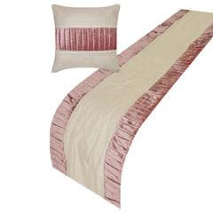 Layer By Layer - Velvet & Linen Purple Decorative Bed Runner and Cushion Cover
