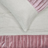 Layer By Layer - Velvet & Linen Purple Decorative Bed Runner and Cushion Cover