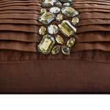 Brown Crystals - Brown Art Silk Throw Cushion Cover