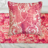 Pink Dalliance - Velvet Pink Decorative Bed Runner and Cushion Cover