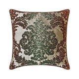 Jade Damask Throw Pillow Cover