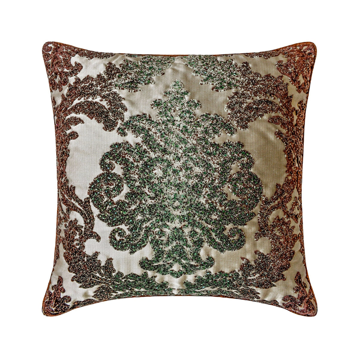 Jade Damask Throw Cushion Cover