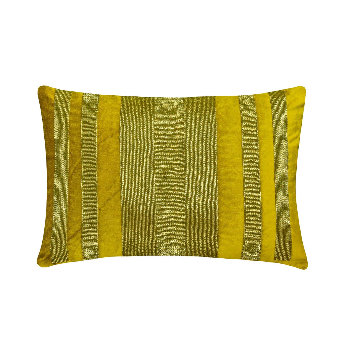 Sparkling Stripe Chartreuse Lumbar Pillow Cover