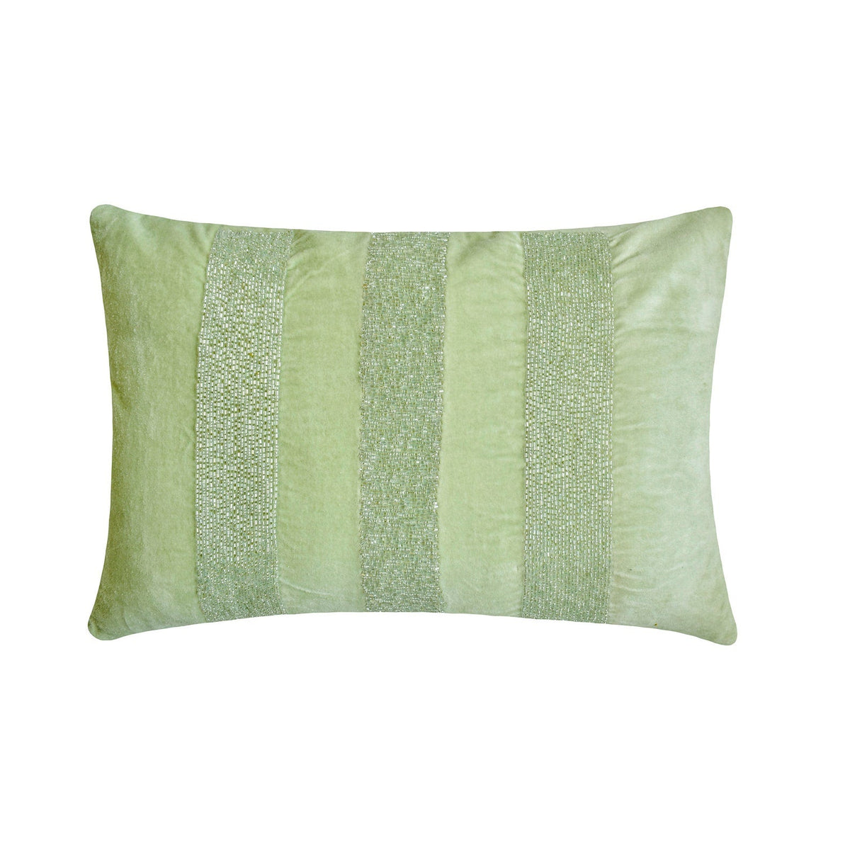 Sparkling Stripe Mint Lumbar Pillow Cover