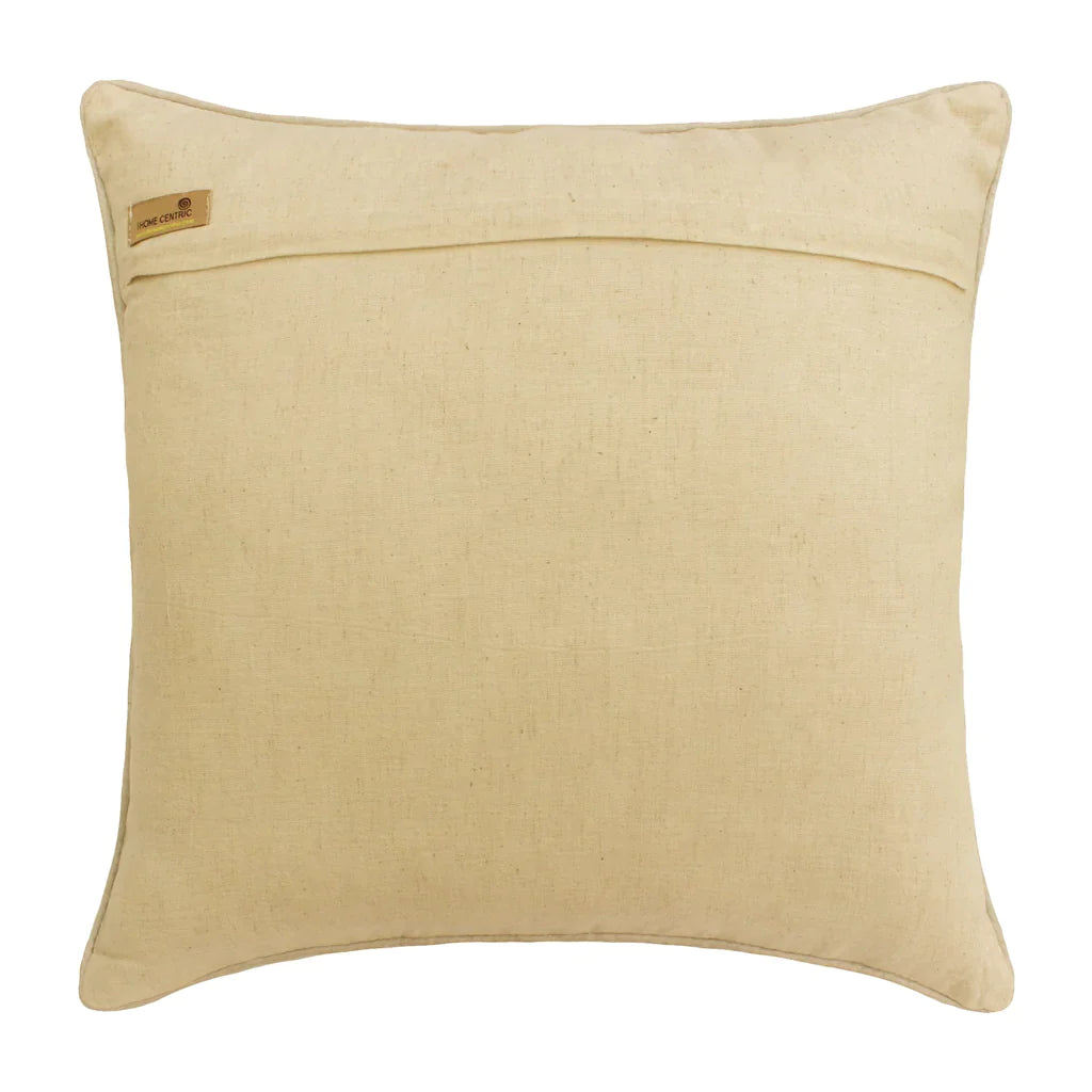 Chain Reaction - Grey Jute Throw Pillow Cover
