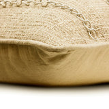 Chain Reaction - Grey Jute Throw Pillow Cover